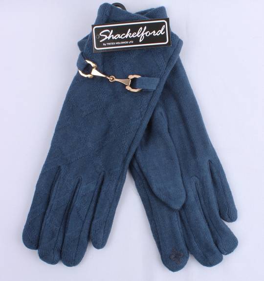 Shackelford plain crisscross  glove with metall trim blue STYLE:S/LK5070BLU